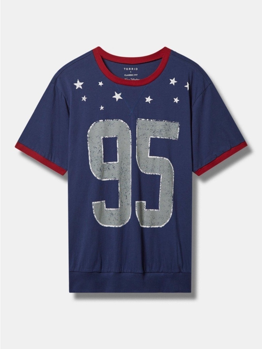 Torrid 95 Classic Varsity Sweatshirt Stars Graphic Tee Sporty Size 2 / X NEW